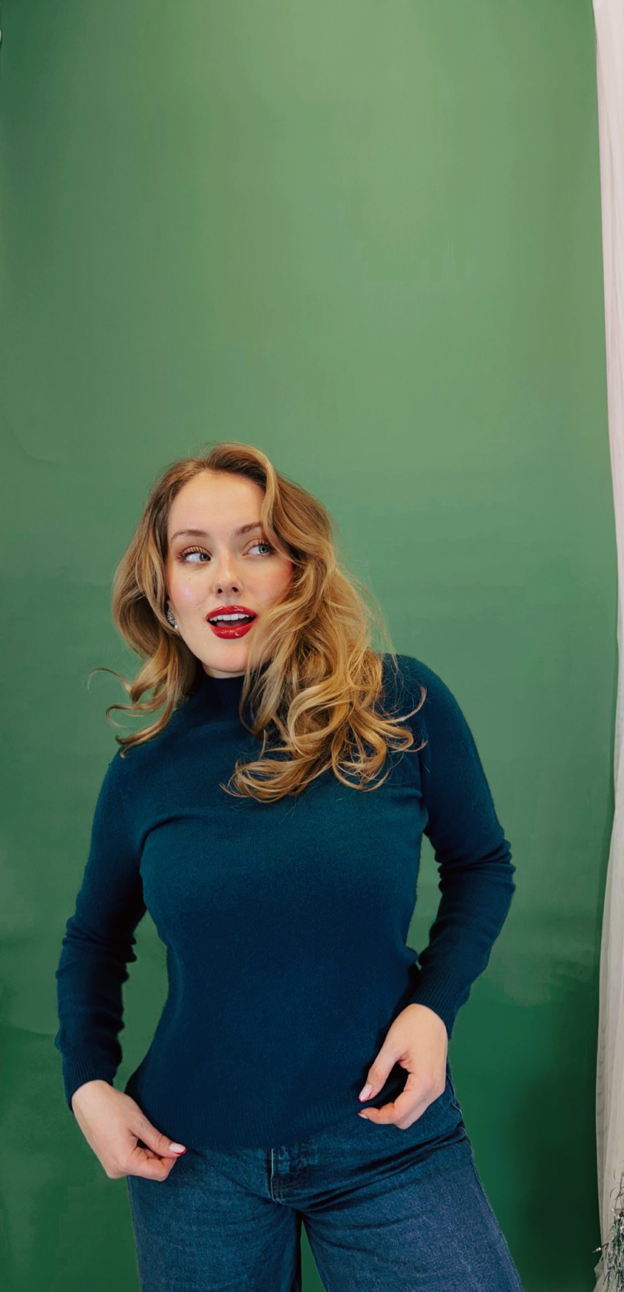 Hřejivý 100% merino vlněný rolák v petrolejové barvě 2 Hřejivý 100% merino vlněný rolák v petrolejové barvě - Obrázek 2
