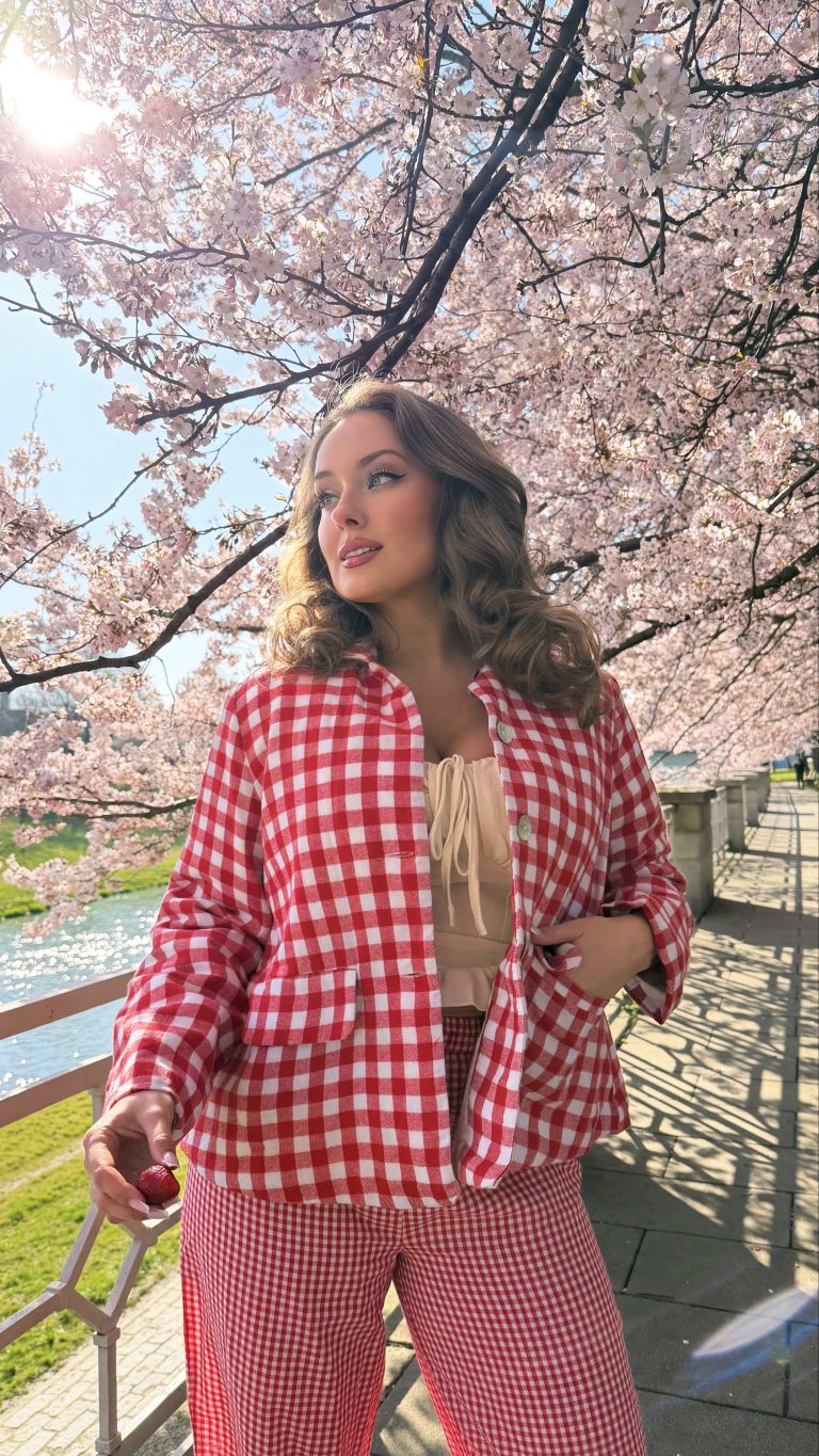 Domů 18 20% bavlněná hebká, ale pevnější nadýchaná bunda v gingham vzoru