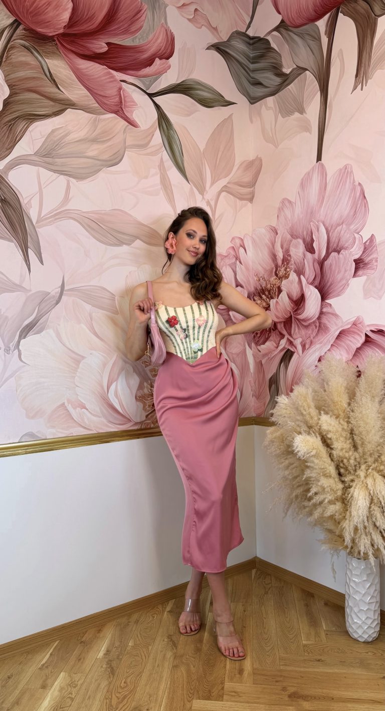 Šaty s 3D květinovými aplikacemi a krajkovým živůtkem